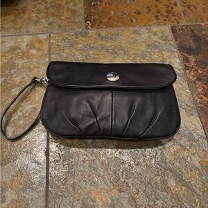 Coach Black Leather Clutch-Wristlet